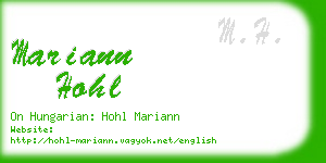 mariann hohl business card